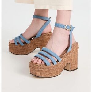 Sam Edelman Tibby Platform Wedge Sandal in Montrose Blue